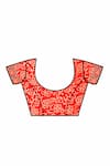 Sheeshakari_Red Silk Mirrors, Embroidery Printed Saree With Blouse _Online_at_Aza_Fashions