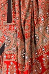 Buy_Sheeshakari_Red Silk Mirrors, Embroidery Printed Saree With Blouse _Online_at_Aza_Fashions