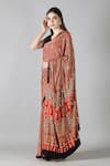 Buy_Sheeshakari_Red Silk Mirrors, Embroidery Printed Saree With Blouse 