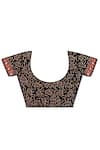 Sheeshakari_Red Silk Mirrors Black Printed Saree With Blouse _Online_at_Aza_Fashions
