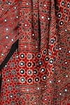 Buy_Sheeshakari_Red Silk Mirrors Black Printed Saree With Blouse 