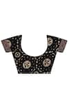 Sheeshakari_Black Silk Mirrors Printed Saree With Blouse _Online_at_Aza_Fashions