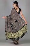 Shop_Sheeshakari_Black Silk Mirrors Printed Saree With Blouse _at_Aza_Fashions