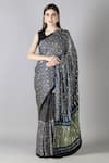 Buy_Sheeshakari_Blue Silk Sequins Printed Designer Saree With Blouse _at_Aza_Fashions