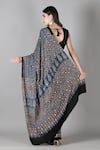 Shop_Sheeshakari_Blue Silk Embroidery Printed Designer Saree With Blouse _at_Aza_Fashions