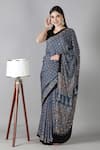 Buy_Sheeshakari_Blue Silk Embroidery Printed Designer Saree With Blouse 