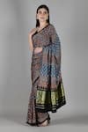 Shop_Sheeshakari_Blue Silk Sequins, Embroidery Designer Printed Saree _Online_at_Aza_Fashions