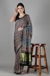 Buy_Sheeshakari_Blue Silk Sequins, Embroidery Designer Printed Saree _at_Aza_Fashions