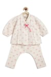 Buy_Tiber Taber_White Cotton Bows Print Flexi Kimono Set _Online