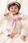 Buy_Tiber Taber_White Cotton Bows Print Flexi Kimono Set _at_Aza_Fashions