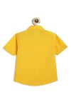 Shop_Tiber Taber_Yellow Cotton Embroidery Coconut Tree Shirt _at_Aza_Fashions