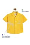 Buy_Tiber Taber_Yellow Cotton Embroidery Coconut Tree Shirt _Online_at_Aza_Fashions