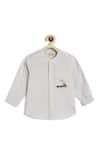 Buy_Tiber Taber_White Cotton Embroidery Baby Boy Train Set 