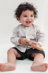 Buy_Tiber Taber_White Cotton Embroidery Baby Boy Train Set _at_Aza_Fashions