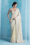 Buy_LASHKARAA_Green Georgette Sequins, Embroidery V-neck Soft Designer Saree Set _Online_at_Aza_Fashions