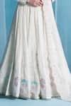 Buy_LASHKARAA_Off White Georgette Sequins, Embroidery V-neck Classic Lehenga Set _Online_at_Aza_Fashions