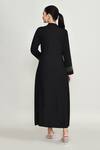 Abbaran_Black Rayon Embroidery Mandarin Collar Long Tunic _Online_at_Aza_Fashions