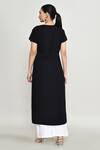 Abbaran_Black Rayon Embroidery Keyhole Neck Long Tunic _Online_at_Aza_Fashions