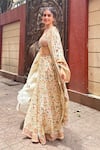 Buy_RI.Ritu Kumar_Multi Color Silk, Viscose Embroidery, Pintado Flower Print Cape Palazzo Set _at_Aza_Fashions