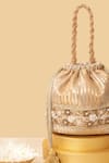 Amyra_Gold Embroidery, Tassels Taj Bucket Bag _Online_at_Aza_Fashions