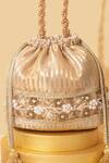 Shop_Amyra_Gold Embroidery, Tassels Taj Bucket Bag _Online_at_Aza_Fashions