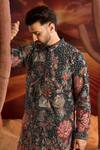 Buy_Kasbah_Green Georgette Embroidery Floral Print Kurta _Online_at_Aza_Fashions