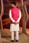 Shop_Kasbah_Pink Silk Designer Nehru Jacket _at_Aza_Fashions
