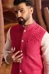 Buy_Kasbah_Pink Silk Designer Nehru Jacket _Online_at_Aza_Fashions