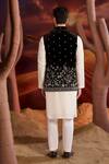 Shop_Kasbah_Black Velvet Embroidery Designer Nehru Jacket _at_Aza_Fashions