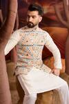 Buy_Kasbah_Multi Color Georgette Sequins, Embroidery Designer Nehru Jacket _at_Aza_Fashions
