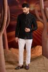 Kasbah_Black Silk Designer Bandhgala _Online_at_Aza_Fashions