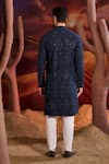 Shop_Kasbah_Blue Silk Sequins, Embroidery Designer Classic Kurta _at_Aza_Fashions