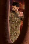 Kasbah_Green Georgette Embroidery Designer Kurta _Online_at_Aza_Fashions