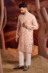 Buy_Kasbah_Pink Georgette Sequins, Embroidery Designer Classic Kurta _Online_at_Aza_Fashions