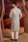 Shop_Kasbah_Gray Silk Embroidery Designer Classic Kurta _at_Aza_Fashions