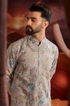 Buy_Kasbah_Gray Silk Embroidery Designer Classic Kurta _Online_at_Aza_Fashions