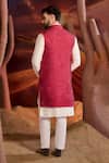 Shop_Kasbah_Pink Silk Embroidery Designer Nehru Jacket _at_Aza_Fashions