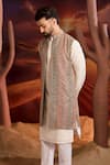 Buy_Kasbah_Multi Color Georgette Embroidery Designer Nehru Jacket _at_Aza_Fashions