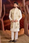 Kasbah_Gold Tissue Embroidery Designer Nehru Jacket _Online_at_Aza_Fashions