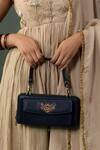 Buy_Miri_Blue Embroidery Hand Wallet Wrist Sling _Online_at_Aza_Fashions