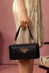 Miri_Black Embroidery Queenbee Hand Wallet Sling _at_Aza_Fashions