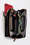 Miri_Black Embroidery, Zari Hand Peacock Mobile Wallet Sling _Online