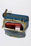 Miri_Blue Embroidery Hand Dragonfly Mobile Wallet Sling _Online