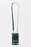 Shop_Miri_Blue Embroidery Hand Dragonfly Mobile Wallet Sling _at_Aza_Fashions