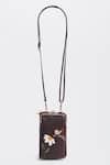 Shop_Miri_Brown Embroidery Hand Chirpy Bloom Wallet Sling _at_Aza_Fashions