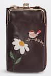 Buy_Miri_Brown Embroidery Hand Chirpy Bloom Wallet Sling _Online_at_Aza_Fashions