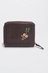 Buy_Miri_Brown Embroidery Peekaboo Wallet _at_Aza_Fashions