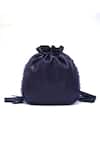 Shop_Miri_Navy Embroidery Blue Hand Potli Bag _Online_at_Aza_Fashions