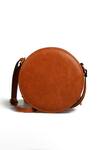 Miri_Tan Embroidery Hand Round Sling Bag _Online_at_Aza_Fashions