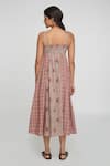 Shop_Sinjhar_Beige Cotton Round Neck Floral Midi Dress _at_Aza_Fashions